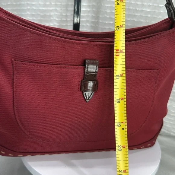 (X1) LIZ CLAIBORNE, small vintage 80s canvas and leather shoulder bag - Picture 3 of 12